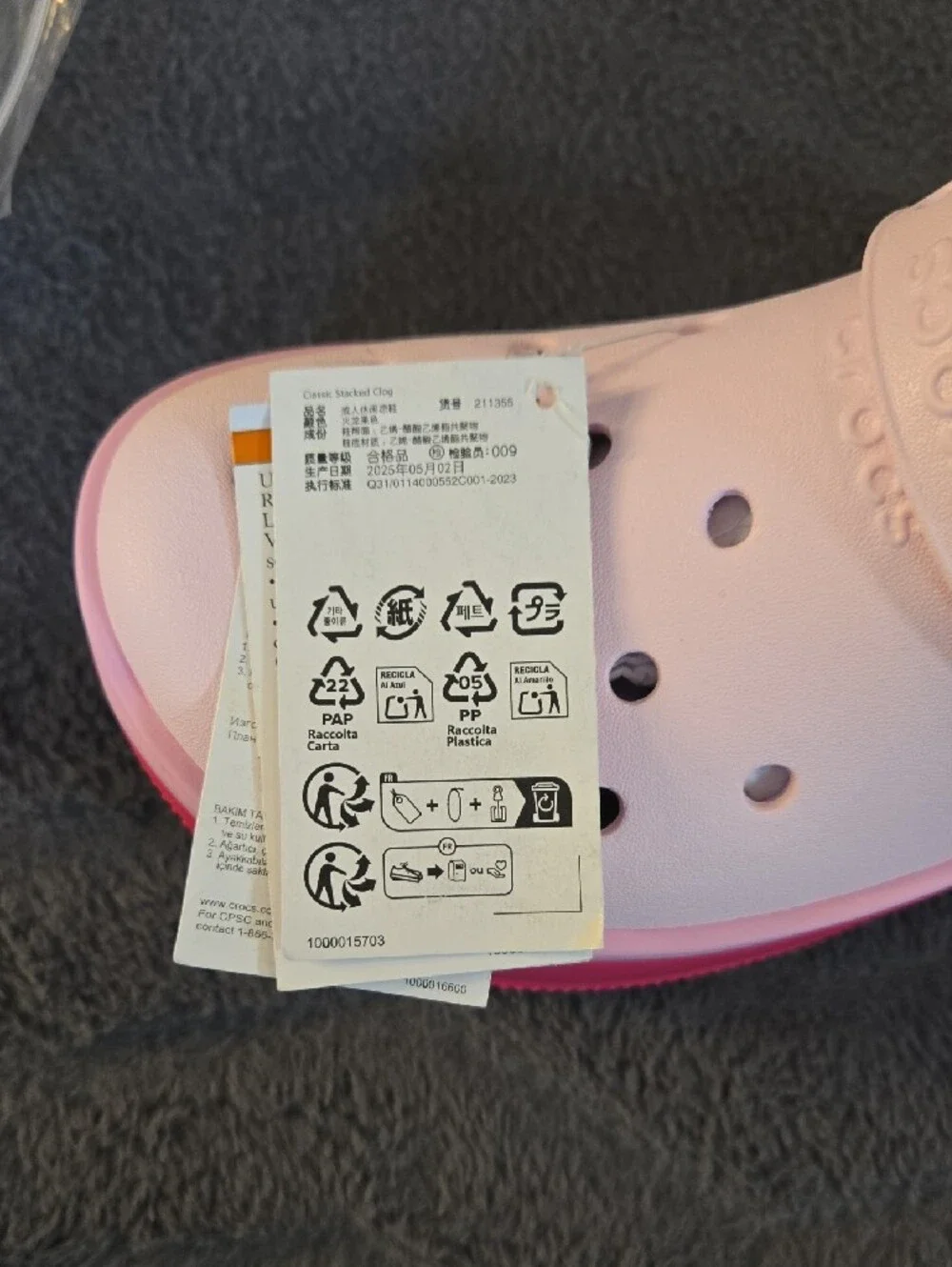 CROCS Light Pink Unisex Crocs with Pink Trim